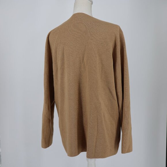 J.Crew Giselle Women’s Camel Cardigan Sweater Size M Merino Wool Cotton Blend - Picture 6 of 12